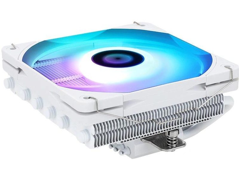 Кулер для процессора/ CPU Cooler Thermalright SI-100 White Argb (4-pin PWM, 74.8mm, Ni/Cu, 6x6mm, ARGB, 1x120mm, 72.37CFM, 27.7dBA, 2000RPM, S: 1851/1700/1200/20XX/115X, AM5/AM4, white)