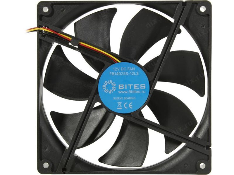 5bites Вентилятор FB14025S-12L3 140X25 / SLEEVE / 1200RPM / 3P