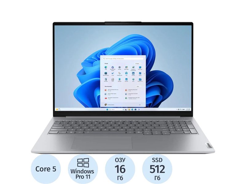 Ноутбук Lenovo Thinkbook 16 G8 IRL Core 5 210H 16Gb SSD512Gb Intel Graphics 16" IPS Touch WUXGA (1920x1200) Windows 11 Pro grey WiFi BT Cam (21SH0003US)