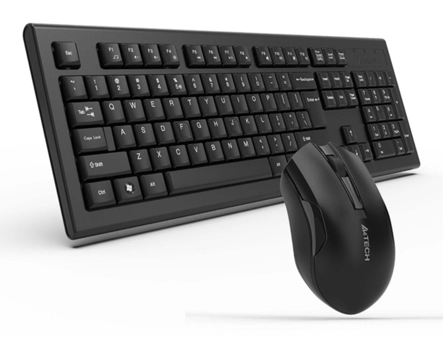 Клавиатура + мышь A4Tech 3000NS клав:черный мышь:черный USB беспроводная Multimedia