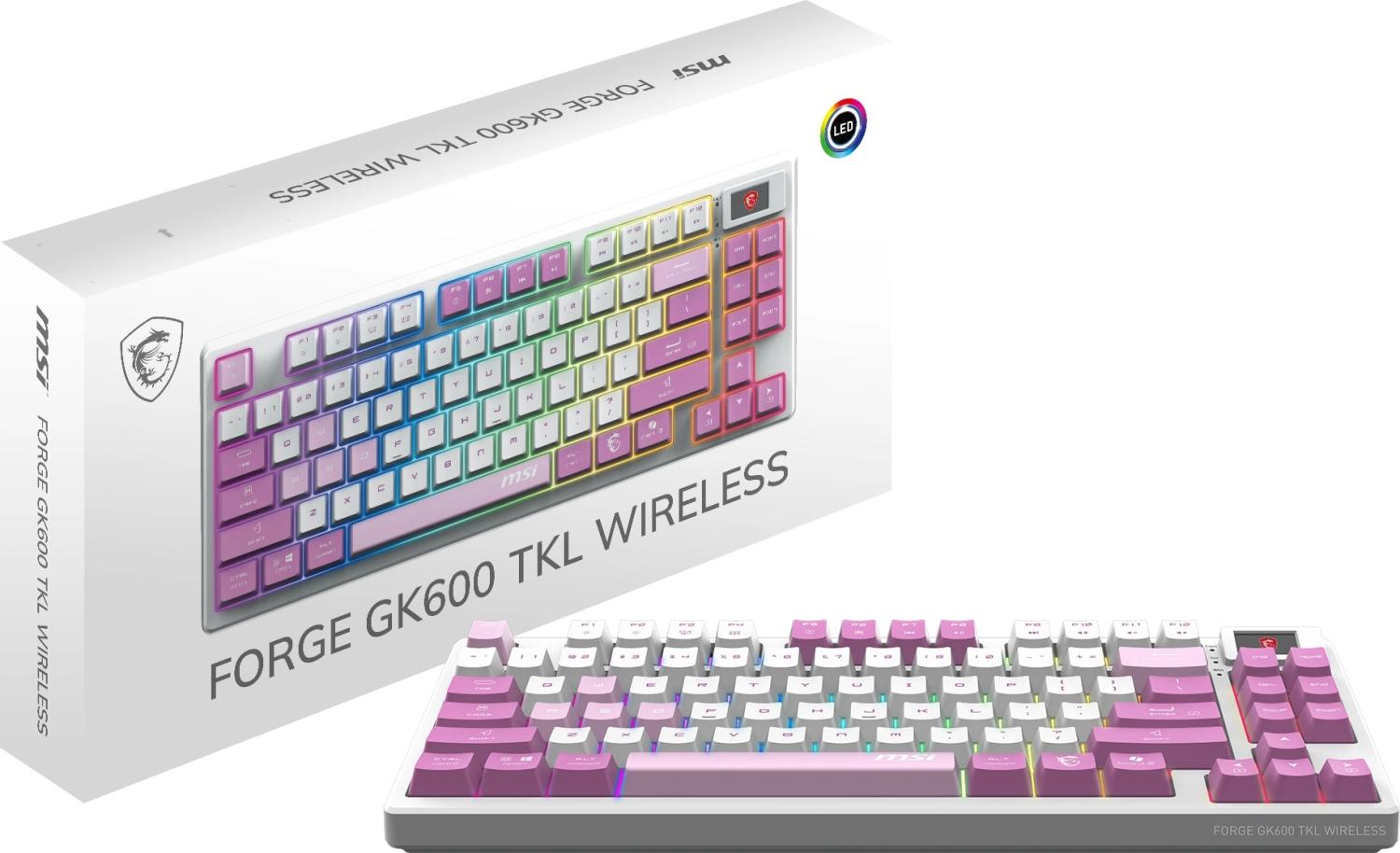 Клавиатура MSI GK600 механическая белый/фиолетовый USB беспроводная BT/Radio Multimedia for gamer LED (S11-43RUQ01-HH9) кабель 1.8м