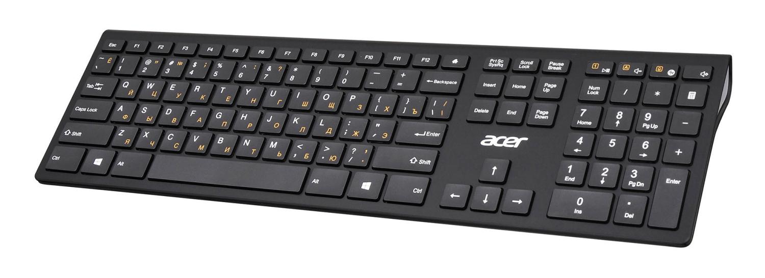 Клавиатура + мышь Acer OKR030 клав:черный мышь:черный USB беспроводная slim Multimedia (ZL.KBDEE.005)
