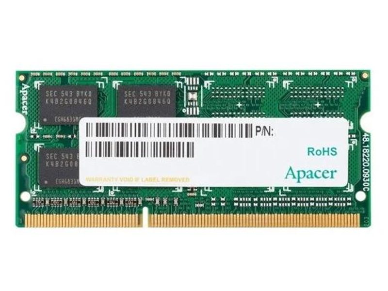 Оперативная память Apacer  DDR3   4GB  1600MHz SO-DIMM (PC3-12800) CL11 1.5V (Retail) 512*8  3 years (AS04GFA60CATBGC/DS.04G2K.KAM)