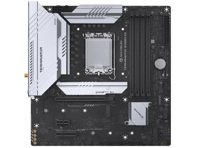 Материнская плата MAXSUN MS-Terminator B760M D5 WiFi V2, LGA1700, B760, 4*DDR5, 4*SATA3, 3*M.2, 2*USB 3.2, 6*USB 2.0, 1*PCIEx16, 1*PCIEx1, HDMI+DP, mATX