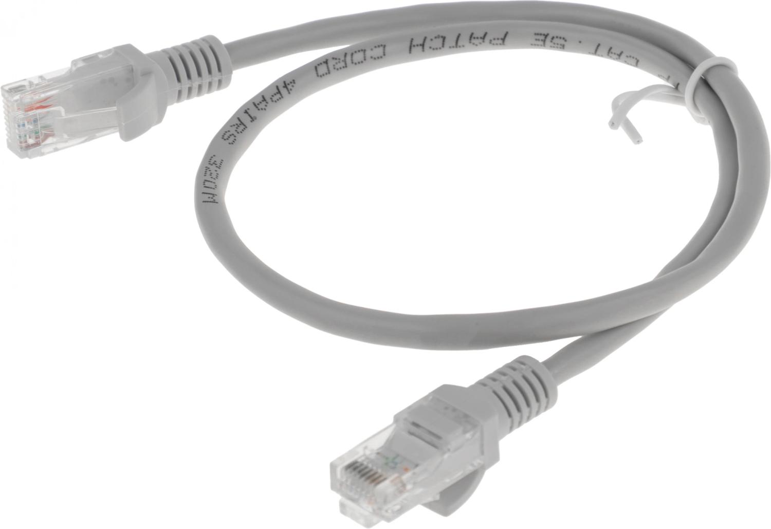 Патч-корд Premier PP12-0.5M 1000Гбит/с UTP 4 пары cat.5E CCA molded 0.5м серый RJ-45 (m)-RJ-45 (m)