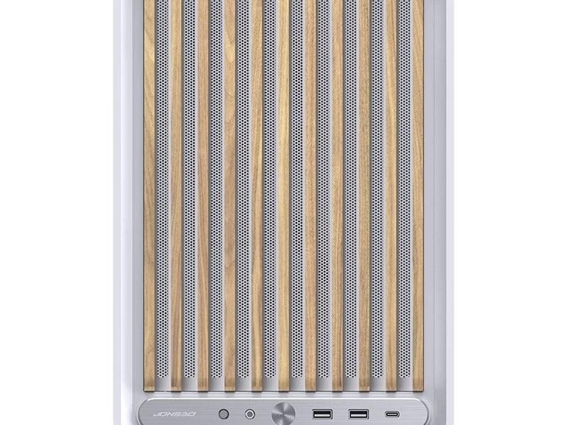 Корпус без блока питания/ Case JONSBO D33 WOOD, Mini-Tower, TG, no fan, 2xUSB-A 3.0 + 1xUSB-C 3.2, mATX, mITX White