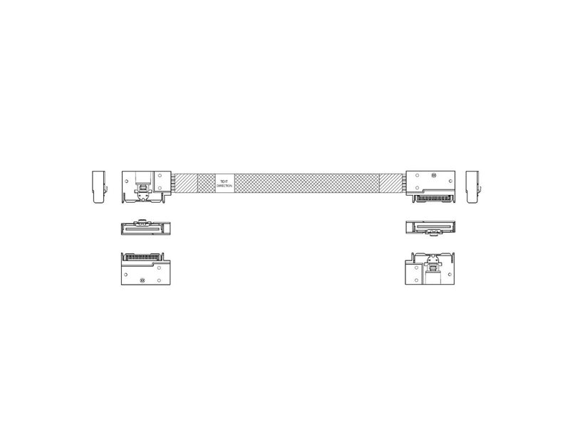 Кабель L285MM009-SD-R    Cable MCIO x8 74P (угловой Left Exit)  -TO-  MCIO x8 74P (угловой Left Exit) , 85 Ohm, L:80cm