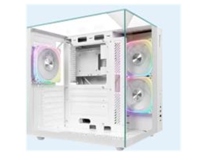 Корпус DEFENDER MIDITOWER CryoCube ATX Micro-ATX Mini-ITX W/O PSU 3x12cm Fan USB1.1+3.0+Type-C+audio белый с окном 25204