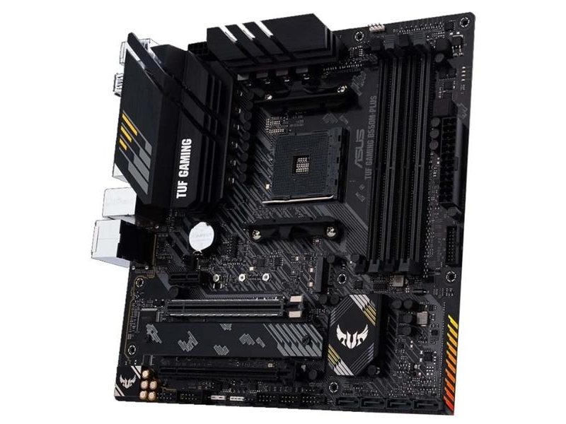 ASUS TUF GAMING B550M-PLUS (Socket AM4, mATX, 4xDDR4(128GB), HDMI 2.1/DP, 1xPCIe 4.0x16/1xPCIe 3.0x16, 1xPCIe 3.0, 1xLAN (2.5GbE), 4xSATA 6Gb/s, 2xM.2, 1xType-C, 5xUSB 3.2, 2xUSB 2.0, 1xPS/2)