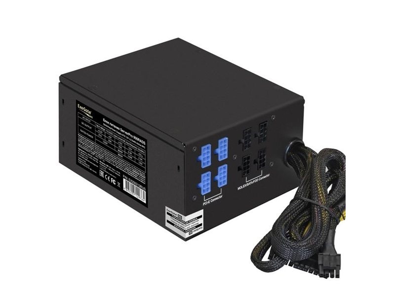 Exegate EX292213RUS Серверный БП 900W ExeGate ServerPRO-900RADS (ATX, for 3U+ cases, APFC, КПД 80% (80 PLUS), 14cm fan, 24pin, 2(4+4)pin, PCIe, 5xSATA, 4xIDE, Cable Management, black)