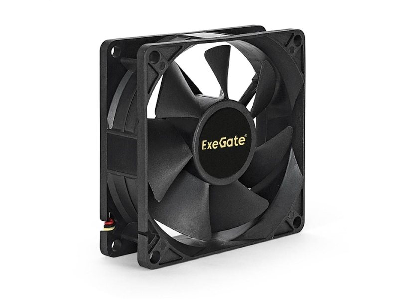 Exegate EX288925RUS Вентилятор ExeGate ExtraPower EP08025B3P (80x80x25 мм, 2-Ball (двойной шарикоподшипник), 3pin, 2400RPM, 26dBA)