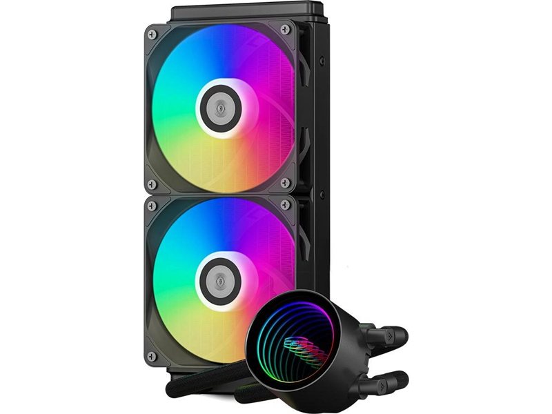Система водяного охлаждения PcCooler DA240 V2 ARGB Soc-AM5/AM4/1200/1700/1851 черный 4-pin 36.5dB Al 270W Ret (DA240V2-BKAWXX-GL)