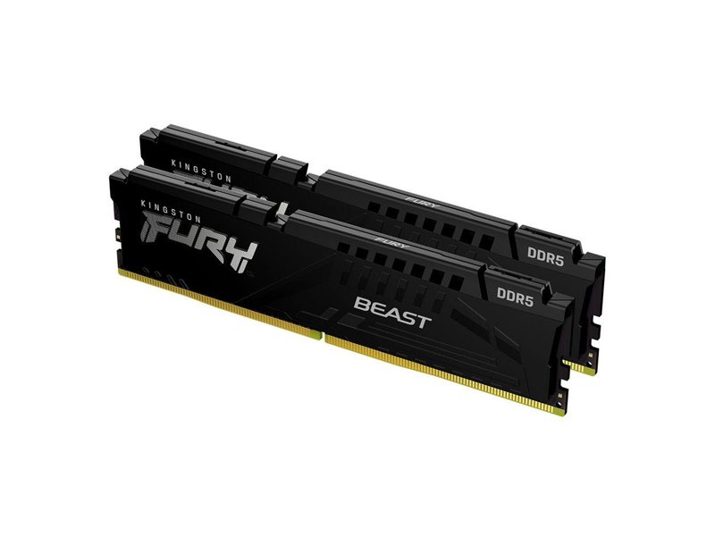 Модуль памяти Kingston 64GB Kingston DDR5 5200 DIMM FURY Beast Black XMP Gaming Memory KF552C40BBK2-64 Non-ECC, CL40, 1.25V, (Kit of 2) 2RX8 40-40-40  288-pin 16Gbit, RTL