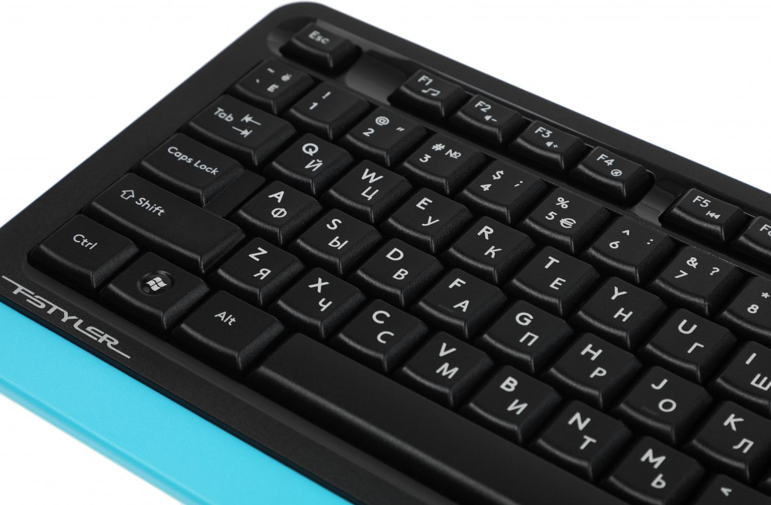 Клавиатура A4Tech FK10 черный/синий USB (FK10 BLUE) кабель 1.5м