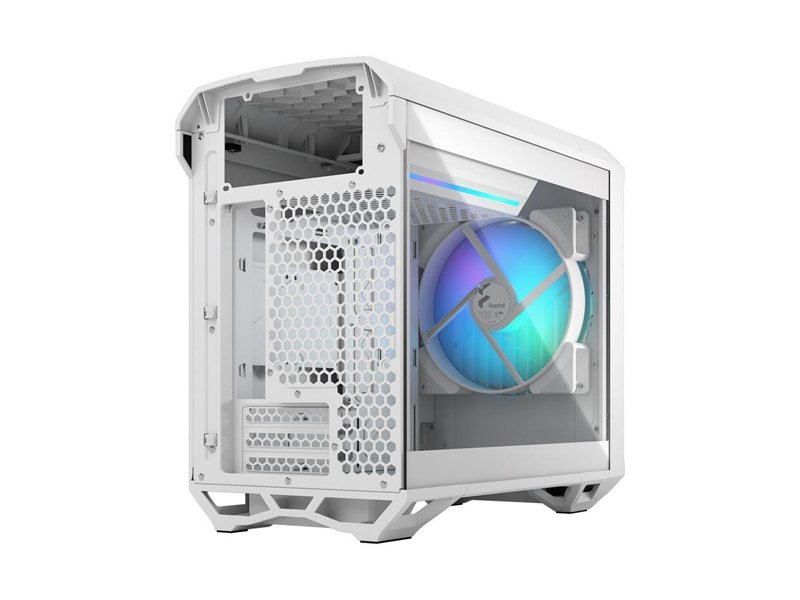 Корпус ПК без блока питания/ Case Fractal Design Torrent Nano RGB TG Clear Tint, Mini-Tower, 1x180mm RGB, 2xUSB-A 3.2 + 1xUSB 3.2 Type-C mITX, mDTX White