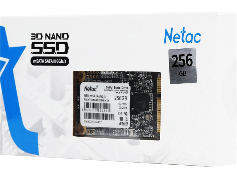 Накопитель SSD Netac SATA-III 256GB NT01N5M-256G-M3X N5M mSATA