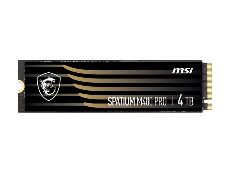 Твердотельный накопитель MSI SSD SPATIUM M480 Pro, 2000GB, M.2(22x80mm), NVMe, PCIe 4.0 x4, 3D TLC, R/W 7400/7000, IOPs 1 000 000/1 000 000, DRAM buffer 2048MB, TBW 1400, DWPD 0.38 (5 лет)