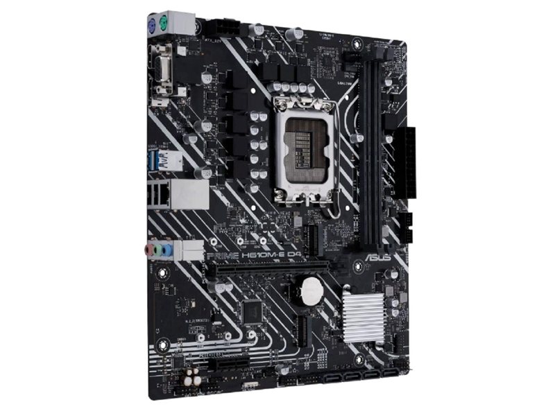 ASUS PRIME H610M-E D4-CSM (Socket 1700, mATX, 2xDDR4(64GB), VGA/HDMI/DP, 1xPCIe 4.0x16/1xPCIe 3.0, 1xLAN, 4xSATA 6Gb/s, 2xM.2, 2xUSB 3.2, 2xUSB 2.0, 2xPS/2)
