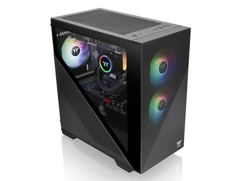 Корпус Thermaltake Divider 170 TG ARGB/Black CA-1S4-00S1WN-00 /Win/SPCC/Tempered Glass*1/120mm ARGB PWM Fan*2