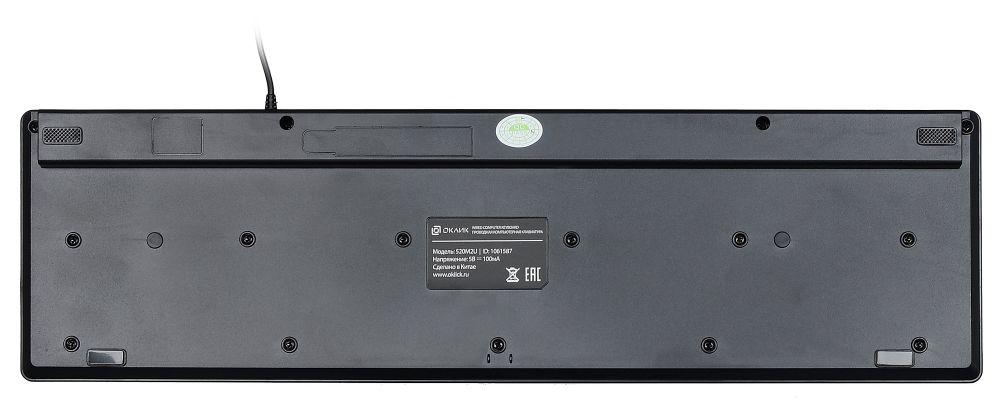 Клавиатура Оклик 520M2U черный/черный USB slim Multimedia (1061587) кабель 1.6м