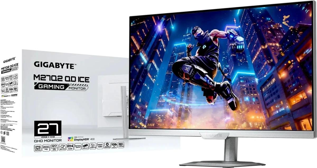 Монитор Gigabyte 27" M27Q2 QD ICE белый IPS LED 16:9 HDMI полуматовая HAS Piv 1000:1 350cd 178гр/178гр 2560x1440 200Hz DP 2K USB 5.91кг