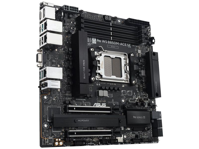 Материнская плата ASUS PRO WS B850M-ACE SE AM5 mATX 4xDDR5 2xPCIEx16 2xM.2 2хUSB-C DP HDMI VGA 10GLAN 2.5GLAN