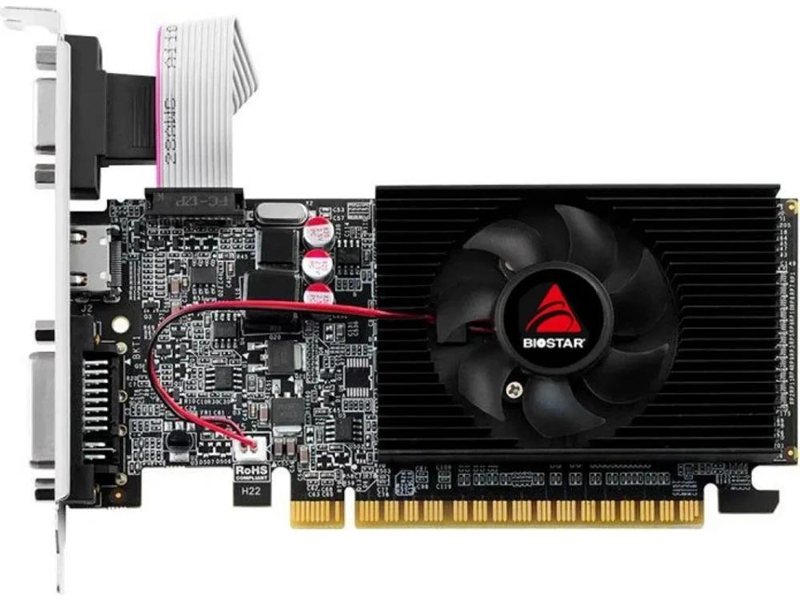 Видеокарта Biostar PCI-E 2.0 GeForce GT610 NVIDIA GeForce GT 610 2Gb 64bit DDR3 700/1333 DVIx1 HDMIx1 CRTx1 HDCP Ret low profile