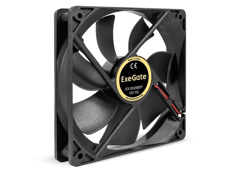 Exegate EX295242RUS Вентилятор 12В DC ExeGate EX12025B2P (120x120x25 мм, 2-Ball (двойной шарикоподшипник), 2pin, 1550RPM, 25dBA)