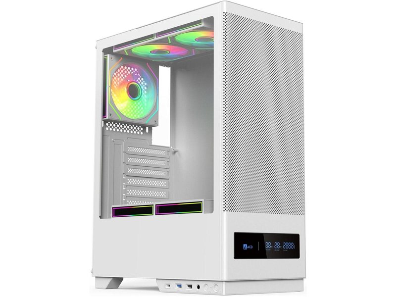 Корпус для ПК ACD Citadel 108DW ATX, Type-C + 2 X USB ports + HD audio combo, Mesh, TG, White