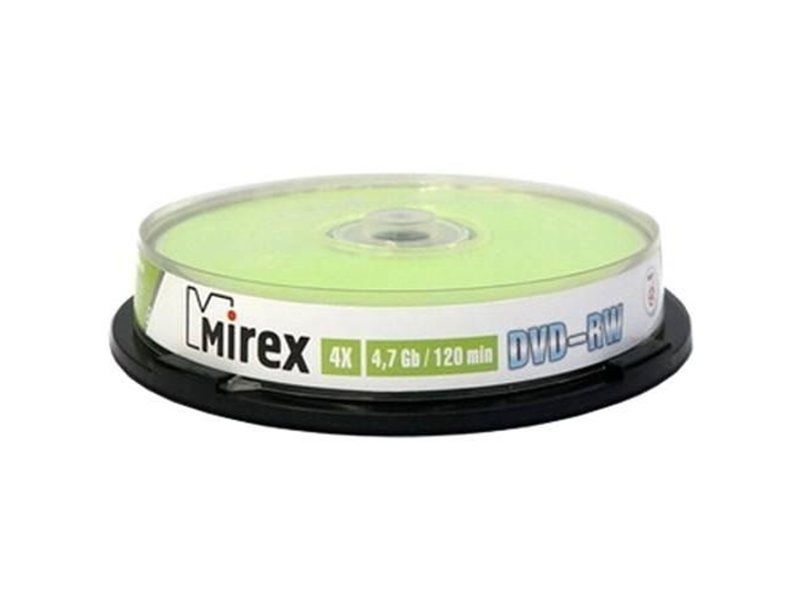 Диск DVD-RW Mirex 4.7 Gb, 4x, Cake Box (10), (10/300)