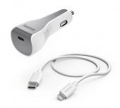 Автомобильное зар./устр. Hama H-183317 30W 3A (PD) USB Type-C для Apple белый (00183317)