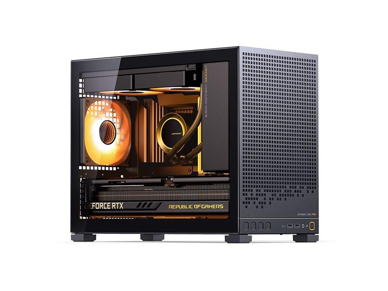 Корпус без блока питания/ Case JONSBO D32 PRO, Mini-Tower, TG, no fan, 2xUSB-A 3.2 + 1xUSB-C 3.2, mATX, mDTX, mITX Black