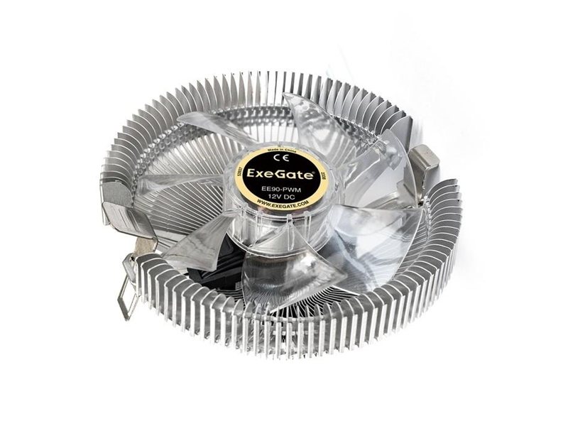 Exegate EX286150RUS Кулер ExeGate EE90-PWM (Al, LGA	775/1150/1151/1155/1156/1200/1700/A­M2/AM2+/AM3/AM3+/AM4/FM1/FM2/754/, TDP 75W, Fan 90mm, PWM, 800-2400RPM, Hydro bearing, 4pin, 11-24db, 215г, с те