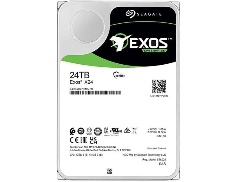 Жесткий диск/ HDD Seagate SAS 24Tb Exos X24 7200 512Mb 1 year warranty