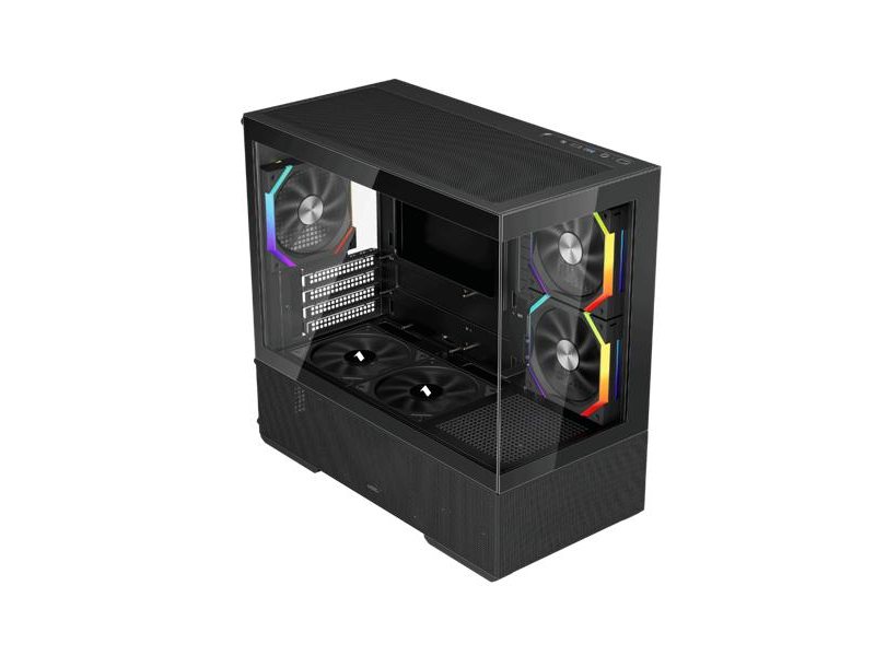 корпус 1STPLAYER CV6 ARGB Black / mATX / 3x120mm ARGB & 2x120mm fans / CV6-BK-2FAR-2FH7R-1FH7