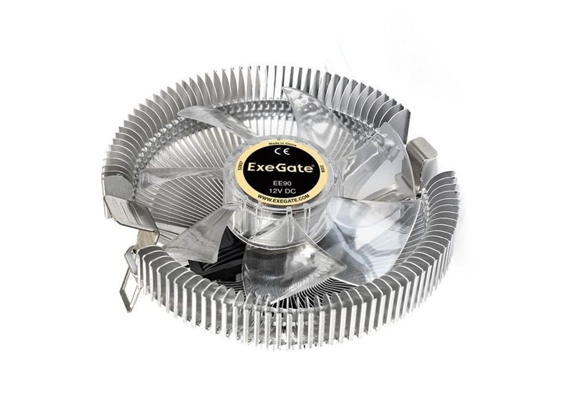 Exegate EX286149RUS Кулер EE90 ExeGate (Al, LGA775/1150/1151/1155/1156/1200/AM2/AM2+/AM3/AM3+/AM4/FM1/FM2/754/939/940, TDP 75W, Fan 90mm, 2200RPM, Hydro bearing, 3pin, 22db, 215г, с термопастой, на за