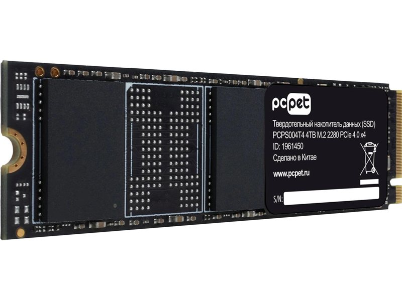 Накопитель SSD PC Pet PCIe 4.0 x4 4TB PCPS004T4 M.2 2280 OEM