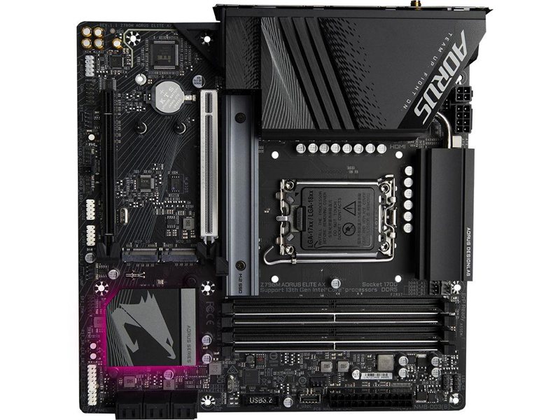 Материнская плата Gigabyte Z790M AORUS ELITE AX Soc-1700 Intel Z790 4xDDR5 mATX AC`97 8ch(7.1) 2.5Gg RAID+HDMI+DP