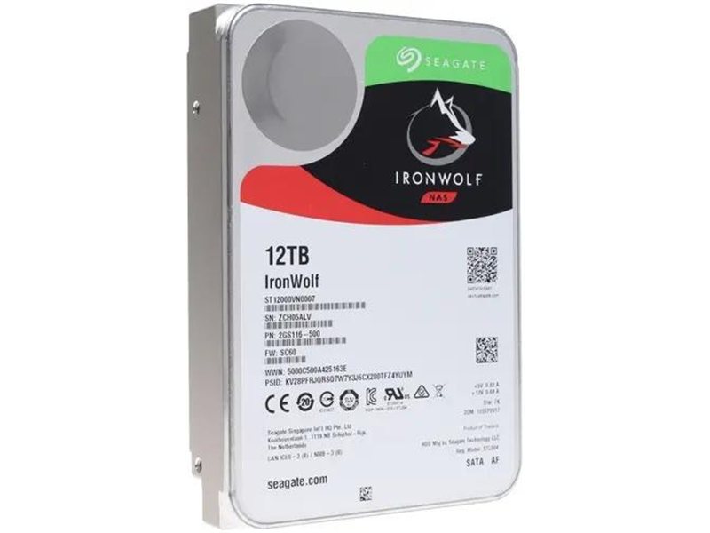 Жесткий диск/ RECERTIFIED HDD Seagate SATA 12Tb IronWolf 6Gb/s 7200 256Mb 1 year warranty (replacement ST12000VN0008) RECERTIFIED