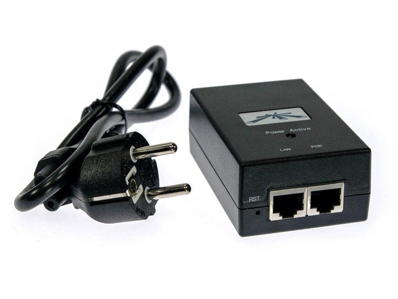 Блок питания Инжектор PoE Ubiquiti POE-24-24W Ubiquiti блок питания с PoE, 220 VAC - 24VDC 1A - с кнопкой Reset и удаленной перезагрузкой (023033)