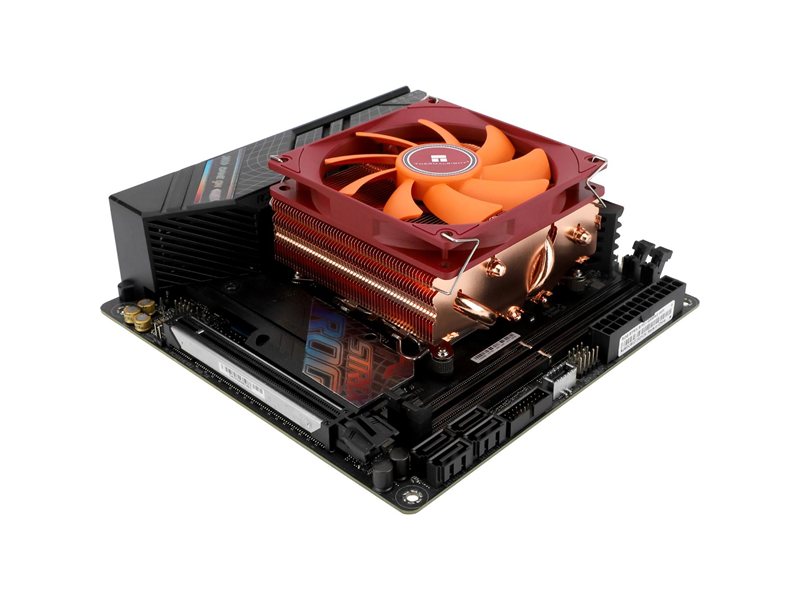 Кулер для процессора/ CPU Cooler Thermalright AXP-90 X53 Full (4-pin PWM, 38mm, Cu/Cu, 4x6mm, 1x92mm, 42.58CFM, 22.4dBA, 2700RPM, S: 1851/1700/1200/115X, AM5/AM4, orange, red)