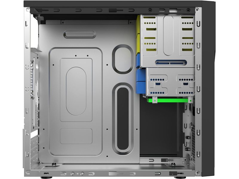 Корпус с блоком питания 450Вт./ Case Foxline FL-628, mATX, 2x5.25EXT, 1x3.5EXT, 3x3.5INT, 2xUSB2.0+2xUSB3.0, HDA, w/o FAN, w/450W ATX PSU, w/1.2m EU pwr cord