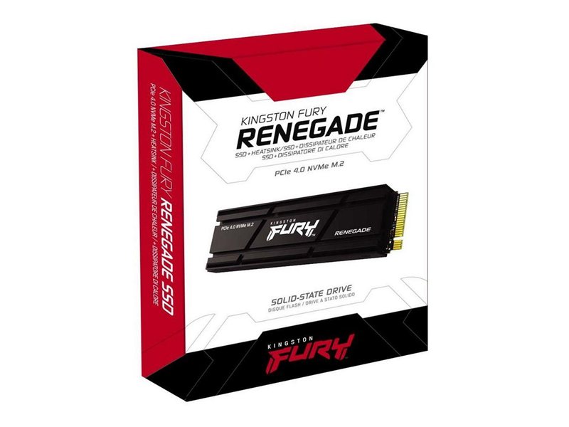 Твердотельный накопитель SSD Kingston FURY Renegade SFYRDK/4000G M.2 2280 4TB Client SSD PCIe 4.0 NVMe, 7300/7000, IOPS 1000/1000K, MTBF 1.8M, 3D TLC, 4000TBW, 0.55DWPD, with HEATSINK (5 лет), RTL