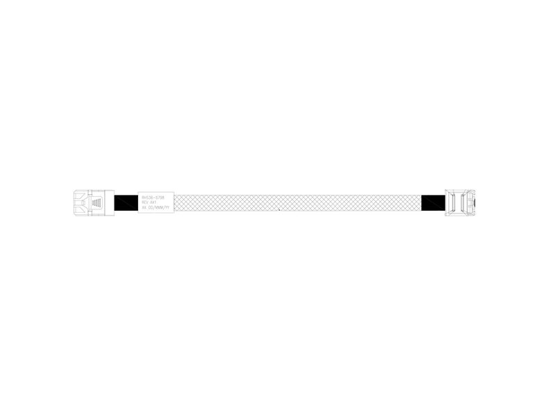 Кабель Amphenol RHS36-5798, HDmSAS SFF8643 -to- HDmSAS SFF8643 угловой,  60cm