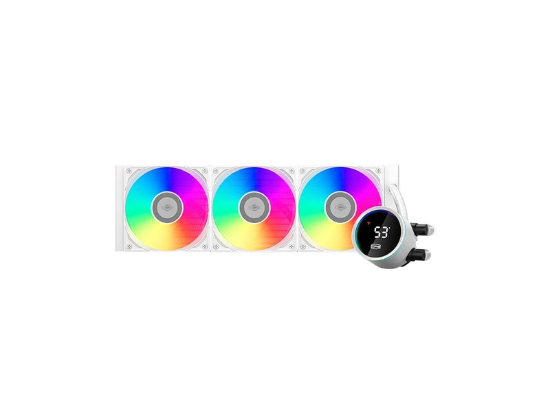 Система охлаждения/ Water Cooling System PCCooler DS360 Pro Digital WH (310W, 360mm, LED temp., White, Fans: 3x120mm, 66CFM, 34.3dBA, 2200RPM/ Pump height 85mm, 15dBA, 2600RPM, Rad thickness 27mm/ S: 1851, 1700, 1200, 115X, 20XX, AM5, AM4)