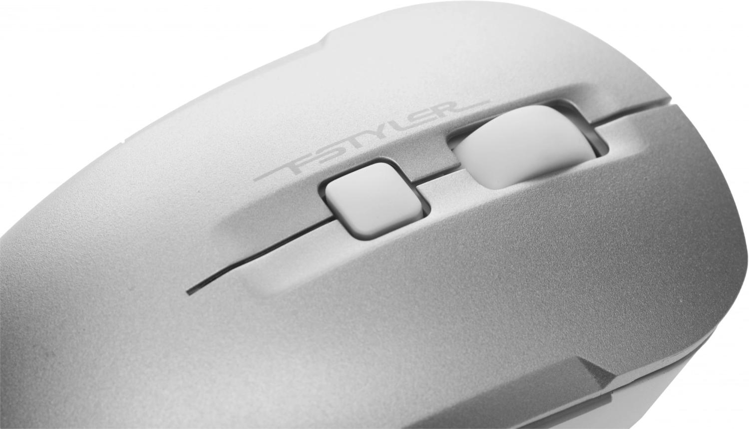 Мышь A4Tech Fstyler FM26 серебристый/белый оптическая 1600dpi USB для ноутбука 4but (FM26 USB (ICY WHITE))