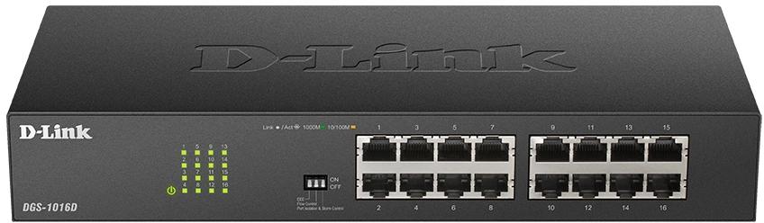 Коммутатор D-Link DGS-1016D DGS-1016D/J1A (L2) 16x1Гбит/с неуправляемый