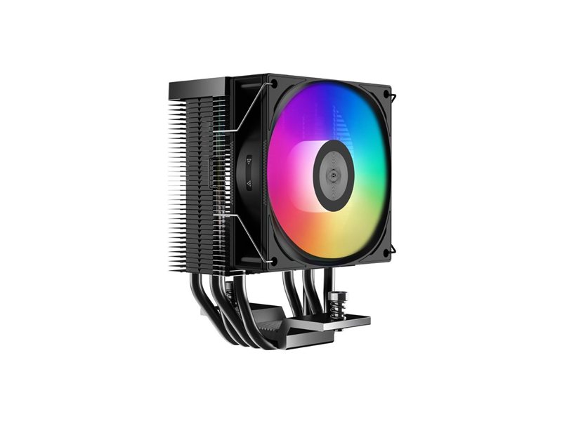 Кулер для процессора/ CPU Cooler PCCooler R400 ARGB BK (180W, 4-pin PWM, 133mm, Al/Cu, 4x6mm, ARGB, 1x92mm, 40.94CFM, 30dBA, 2200RPM, S: 1851/1700/1200/115X, AM5/AM4, black)
