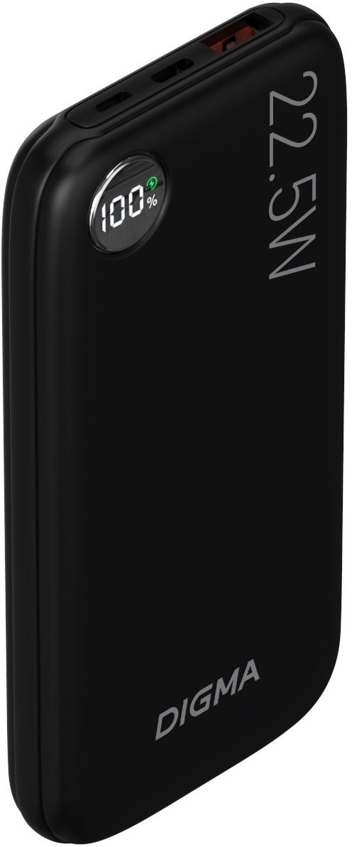 Мобильный аккумулятор Digma DGPF10B 10000mAh QC3.0/PD3.0 22.5W 3A USB-A/USB-C черный (DGPF10B22PBK)