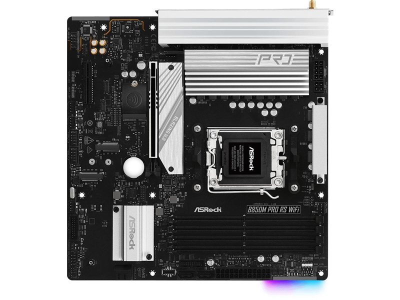 Материнская плата Asrock B850M PRO RS WIFI Socket AM5 AMD B850 4xDDR5 mATX AC`97 8ch(7.1) 2.5Gg RAID+HDMI+DP